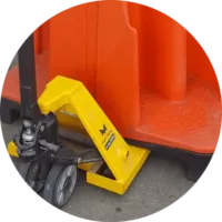 Fork lift slots on portable urinal